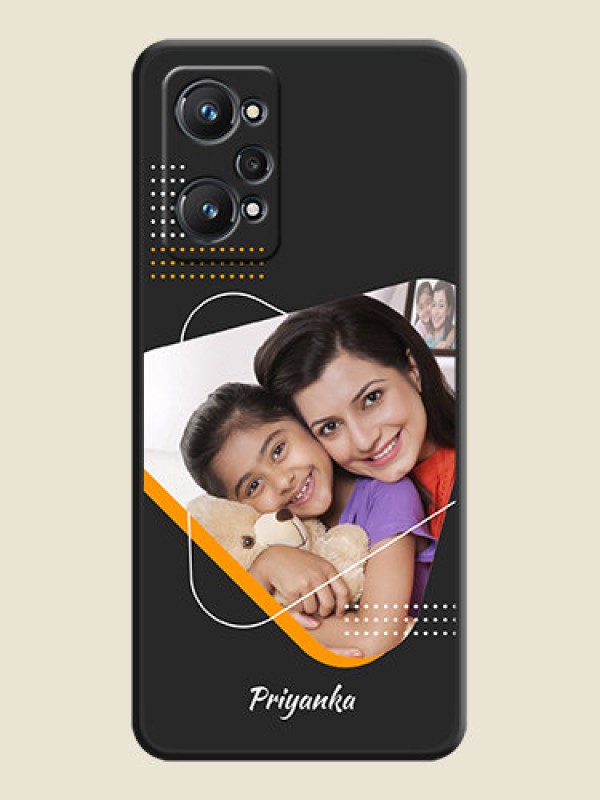Custom Yellow Triangle on Photo on Space Black Soft Matte Phone Cover - Realme GT Neo 3T