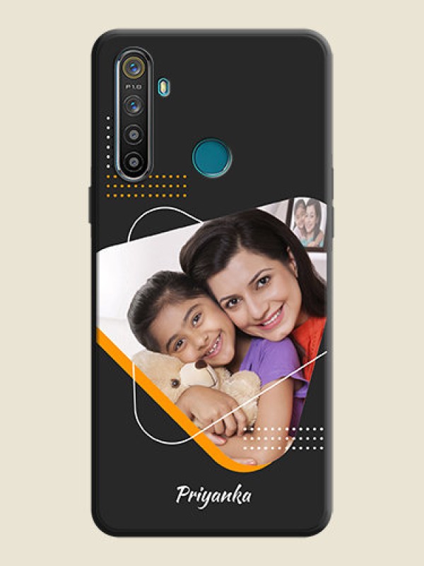 Custom Yellow Triangle - Photo on Space Black Soft Matte Phone Cover - Realme Narzo 10