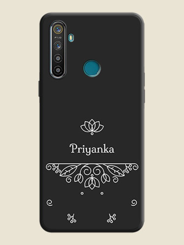 Custom Lotus Garden Custom Text On Space Black Personalized Soft Matte Phone Covers -Realme Narzo 10