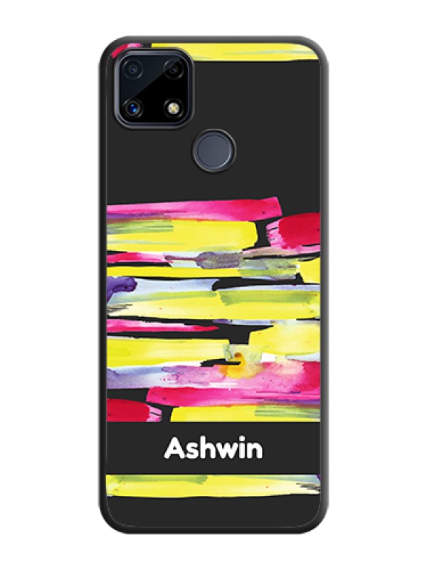 Custom Brush Coloured on Space Black Personalized Soft Matte Phone Covers - Realme Narzo 20