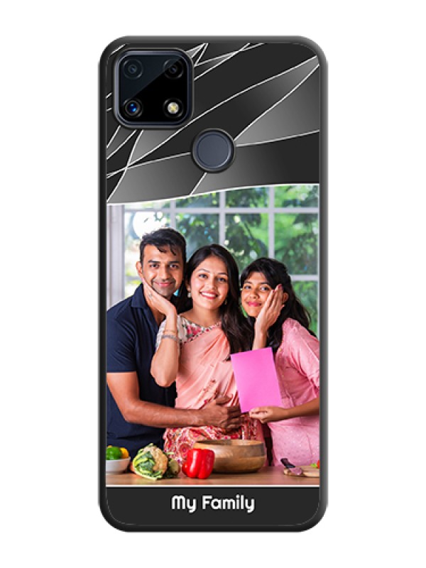 Custom Mixed Wave Lines on Photo on Space Black Soft Matte Mobile Cover - Realme Narzo 20