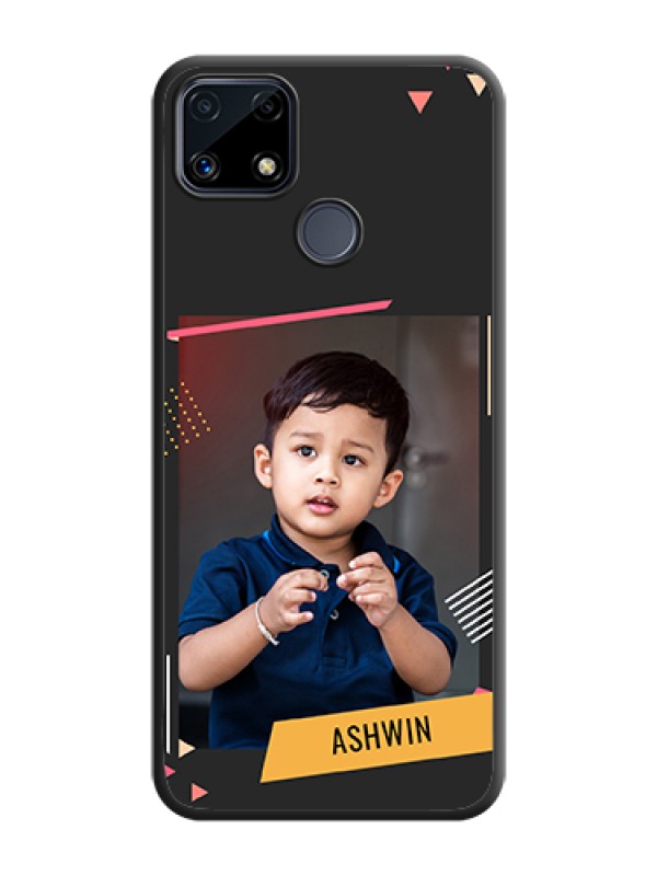 Custom Photo Frame with Triangle Small Dots on Photo on Space Black Soft Matte Back Cover - Realme Narzo 20