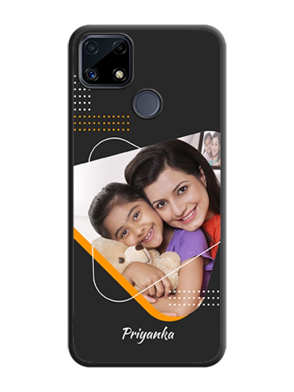 Custom Yellow Triangle on Photo on Space Black Soft Matte Phone Cover - Realme Narzo 20