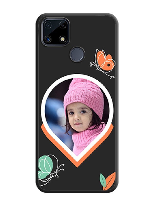 Custom Upload Pic With Simple Butterly Design On Space Black Personalized Soft Matte Phone Covers -Realme Narzo 20