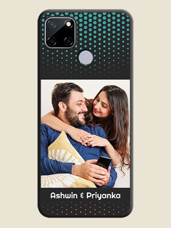 Custom Faded Dots with Grunge Photo Frame and Text on Space Black Custom Soft Matte Phone Cases - Realme Narzo 30A 