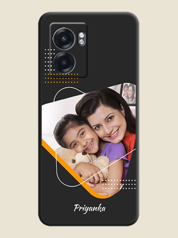 Custom Yellow Triangle on Photo on Space Black Soft Matte Phone Cover - Realme Narzo 50 5G