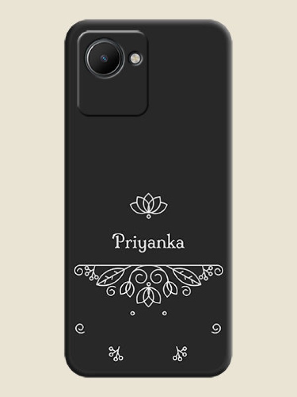 Custom Lotus Garden Custom Text On Space Black Personalized Soft Matte Phone Covers -Realme Narzo 50I Prime