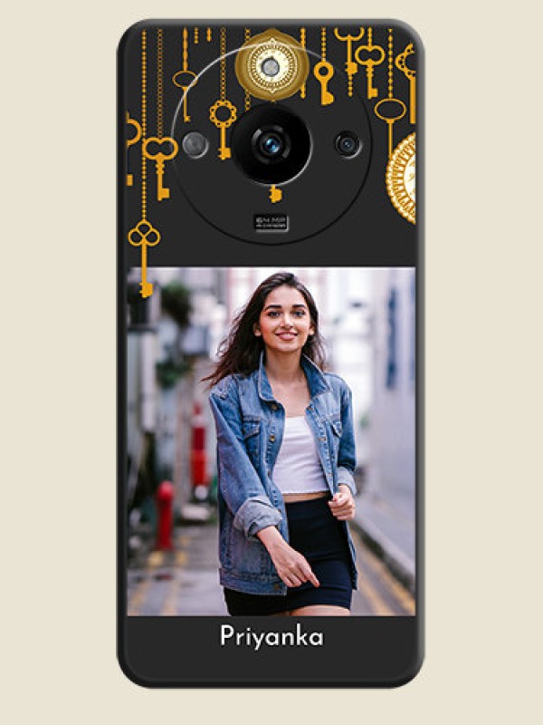 Custom Decorative Design with Text on Space Black Custom Soft Matte Back Cover - Realme Narzo 60 5G