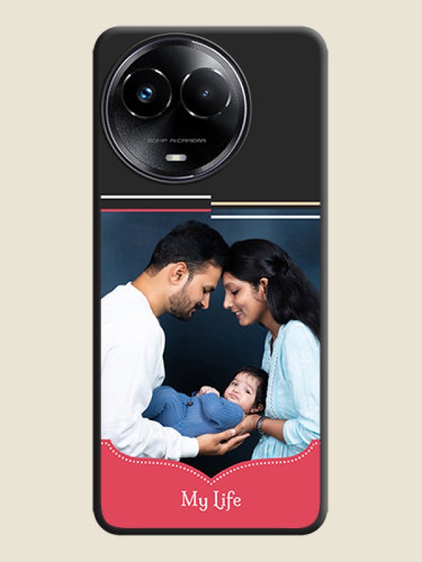 Custom Classic Plain Design with Name On Space Black Custom Soft Matte Mobile Back Cover - Narzo 60X 5G