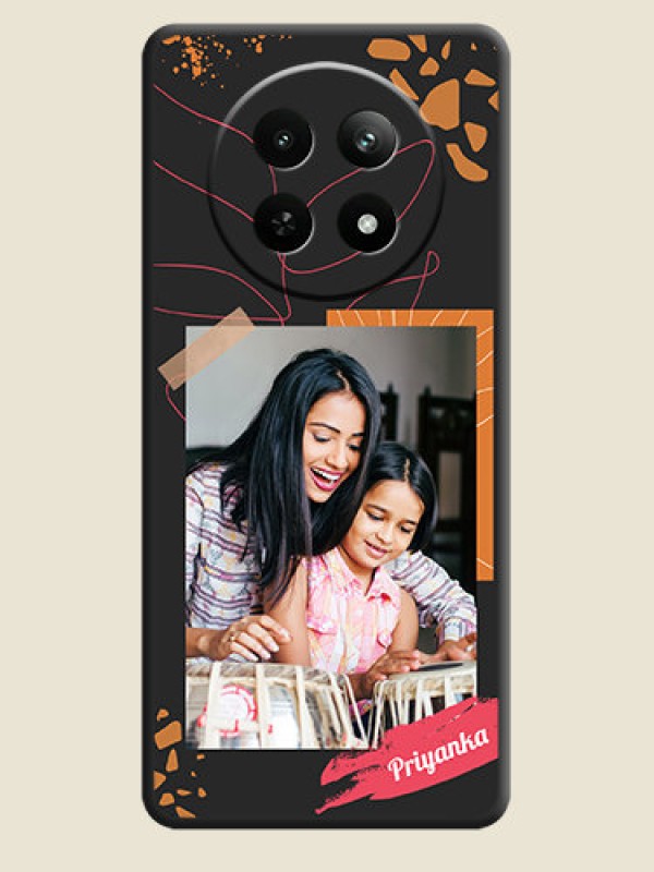 Custom Orange Photo Frame on Space Black Custom Soft Matte Phone Back Cover - Realme Narzo 70X 5G
