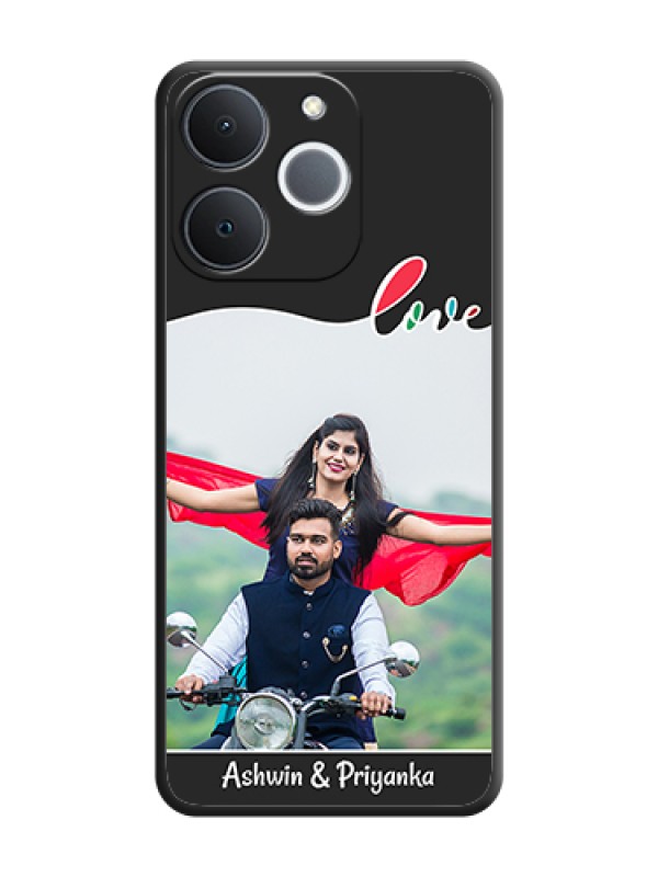 Custom Fall in Love Pattern with Picture on Photo On Space Black Custom Soft Matte Mobile Back Cover - Realme Narzo 80 Lite 4G
