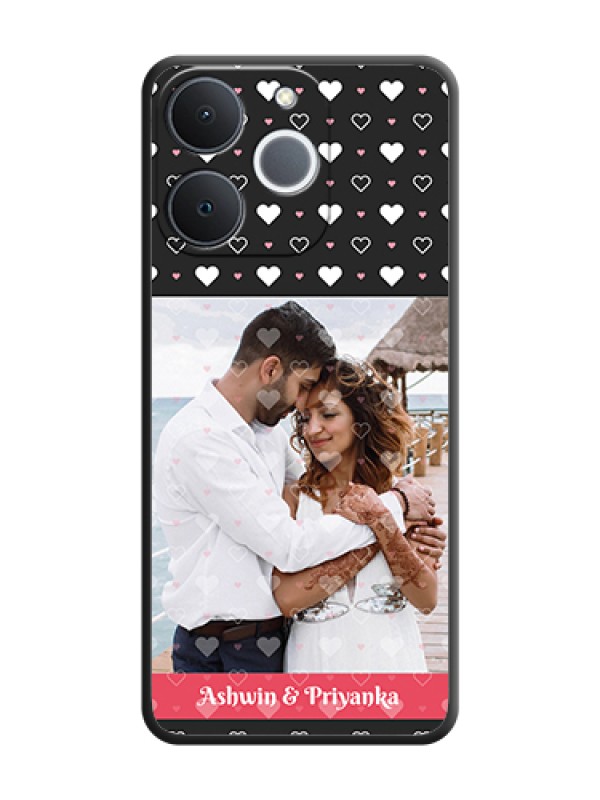 Custom White Color Love Symbols with Text Design on Photo On Space Black Custom Soft Matte Mobile Back Cover - Realme Narzo 80 Lite 4G