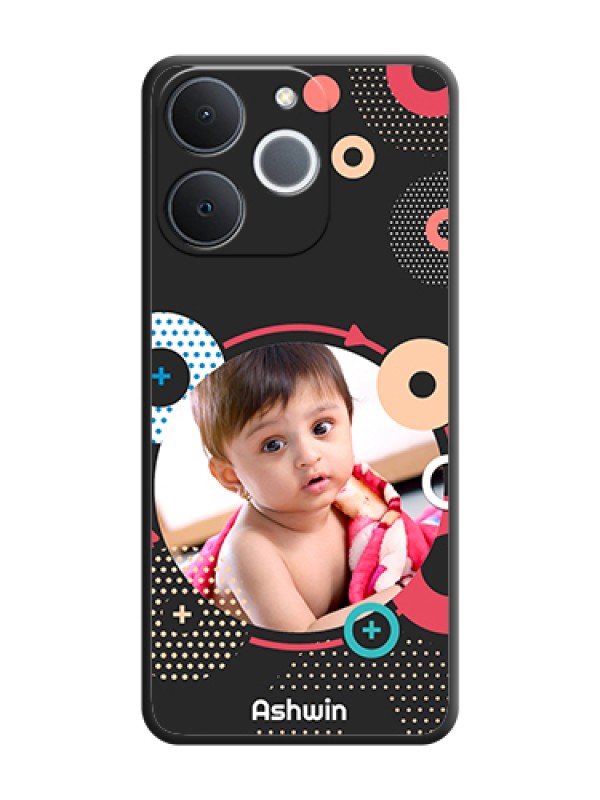 Custom Multicoloured Round Image On Space Black Custom Soft Matte Mobile Back Cover - Realme Narzo 80 Lite 4G