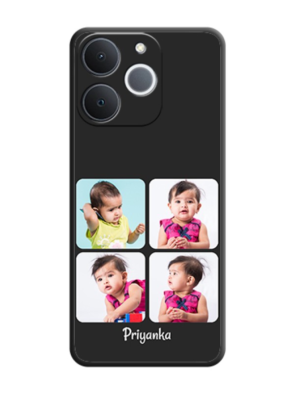 Custom Floral Art with 6 Image Holder on Photo On Space Black Custom Soft Matte Mobile Back Cover - Realme Narzo 80 Lite 4G
