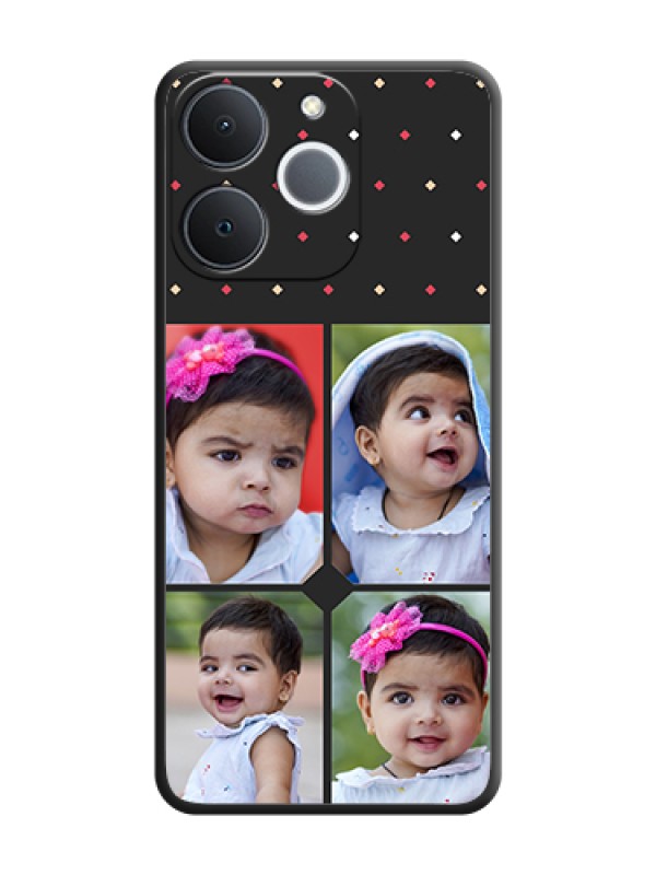 Custom Multicolor Dotted Pattern with 4 Image Holder On Space Black Custom Soft Matte Mobile Back Cover - Realme Narzo 80 Lite 4G