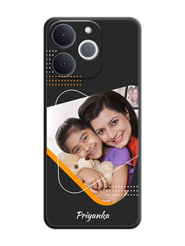 Custom Yellow Triangle on Photo On Space Black Custom Soft Matte Mobile Back Cover - Realme Narzo 80 Lite 4G