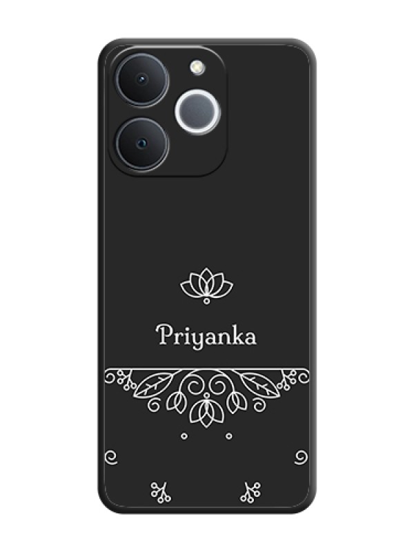 Custom Lotus Garden Custom Text On Space Black Custom Soft Matte Mobile Back Cover - Realme Narzo 80 Lite 4G