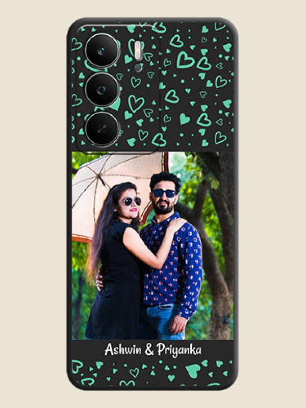 Custom Sea Green Indefinite Love Pattern on Photo On Space Black Custom Soft Matte Mobile Back Cover - Narzo 80 Lite