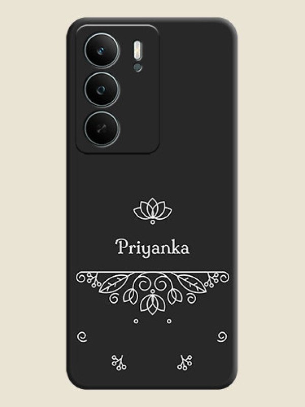 Custom Lotus Garden Custom Text On Space Black Custom Soft Matte Mobile Back Cover - Narzo 80 Lite