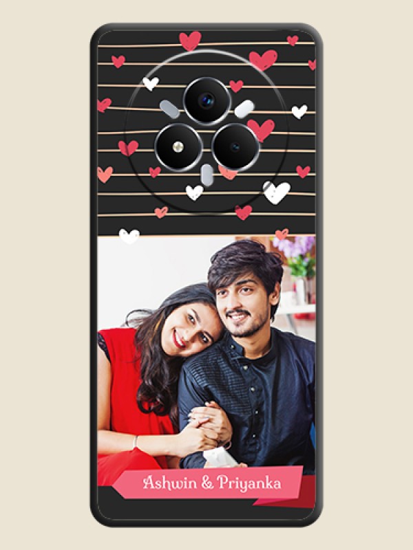 Custom Love Pattern with Name on Pink Ribbon on Photo On Space Black Custom Soft Matte Mobile Back Cover - Realme Narzo 80 Pro 5G