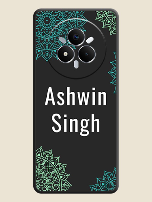 Custom Your Name with Floral Design On Space Black Custom Soft Matte Mobile Back Cover - Realme Narzo 80 Pro 5G