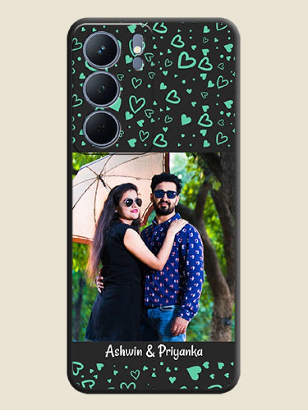 Custom Sea Green Indefinite Love Pattern on Photo On Space Black Custom Soft Matte Mobile Back Cover - Narzo 80x 5G