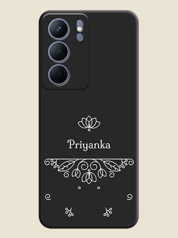 Custom Lotus Garden Custom Text On Space Black Custom Soft Matte Mobile Back Cover - Narzo 80x 5G