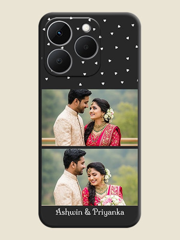 Custom Miniature Love Symbols with Name On Space Black Custom Soft Matte Mobile Back Cover - Realme Narzo 90 5G