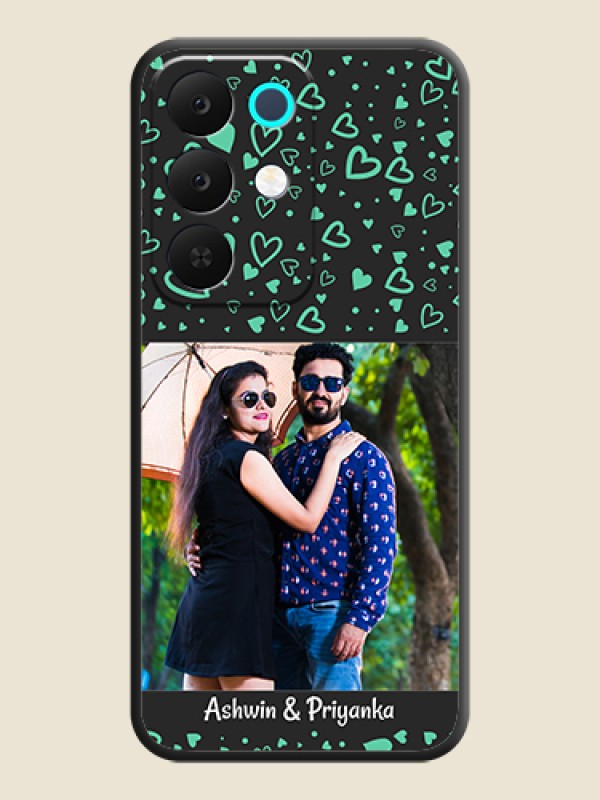 Custom Sea Green Indefinite Love Pattern on Photo On Space Black Custom Soft Matte Mobile Back Cover - Realme Narzo 90x 5G