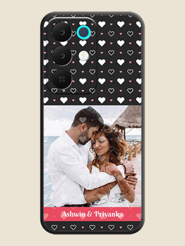 Custom White Color Love Symbols with Text Design on Photo On Space Black Custom Soft Matte Mobile Back Cover - Realme Narzo 90x 5G