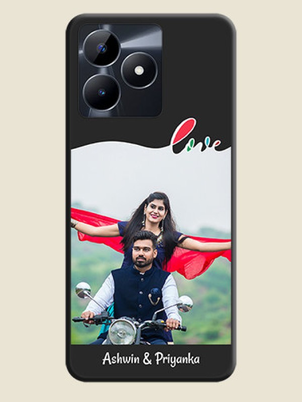 Custom Fall in Love Pattern with Picture - Photo on Space Black Soft Matte Mobile Case - Realme Narzo N53