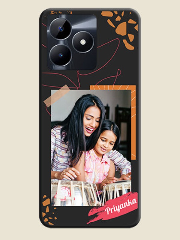 Custom Orange Photo Frame on Space Black Custom Soft Matte Phone Back Cover - Realme Narzo N53