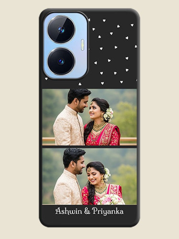 Custom Miniature Love Symbols with Name on Space Black Custom Soft Matte Back Cover - Realme Narzo N55