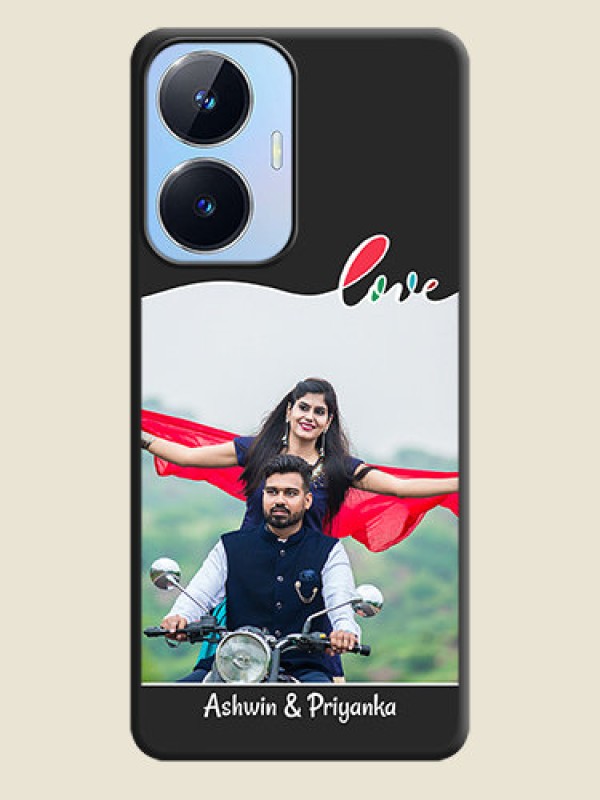 Custom Fall in Love Pattern with Picture on Photo on Space Black Soft Matte Mobile Case - Realme Narzo N55