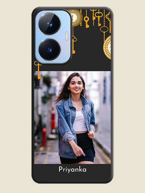 Custom Decorative Design with Text on Space Black Custom Soft Matte Back Cover - Realme Narzo N55
