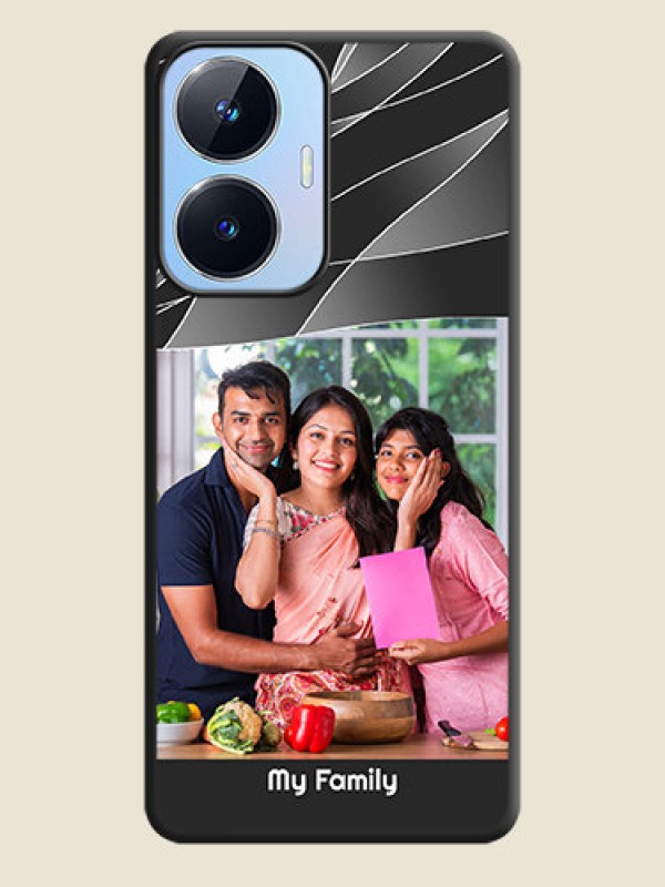 Custom Mixed Wave Lines on Photo on Space Black Soft Matte Mobile Cover - Realme Narzo N55