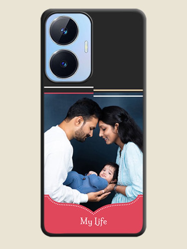 Custom Classic Plain Design with Name on Photo on Space Black Soft Matte Phone Cover - Realme Narzo N55
