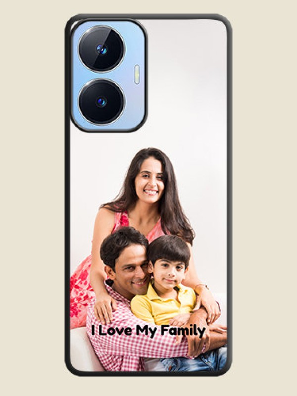 Custom Full Single Pic Upload With Text On Space Black Personalized Soft Matte Phone Covers -Realme Narzo N55