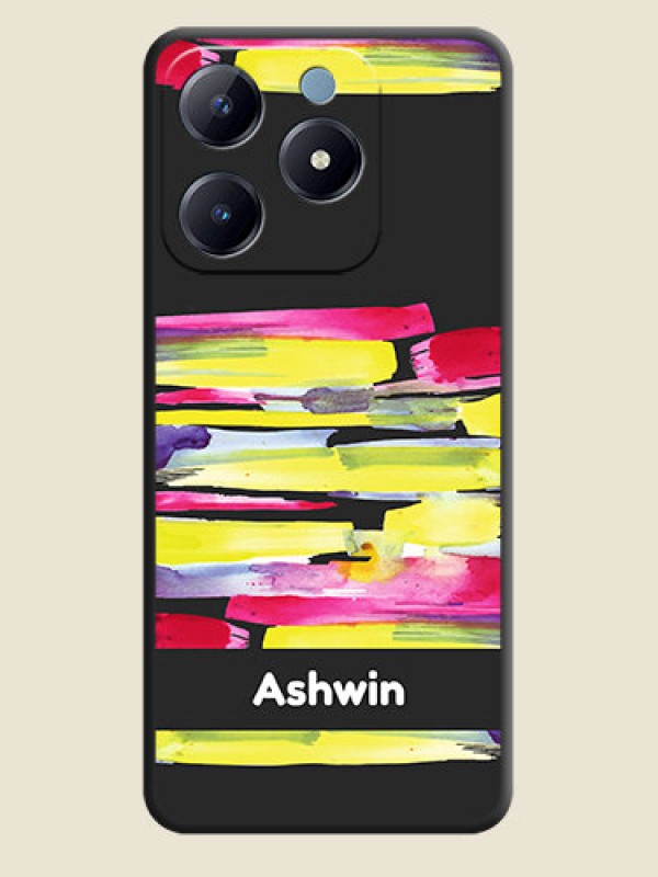 Custom Brush Coloured On Space Black Custom Soft Matte Mobile Back Cover - Realme Narzo N63