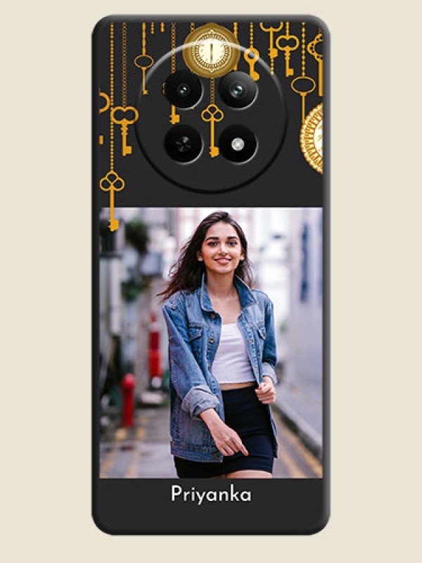 Custom Decorative Design with Text on Space Black Custom Soft Matte Back Cover - Realme Narzo N65 5G