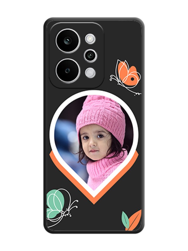 Custom Upload Pic With Simple Butterly Design On Space Black Custom Soft Matte Mobile Back Cover - Realme Narzo Power 5G