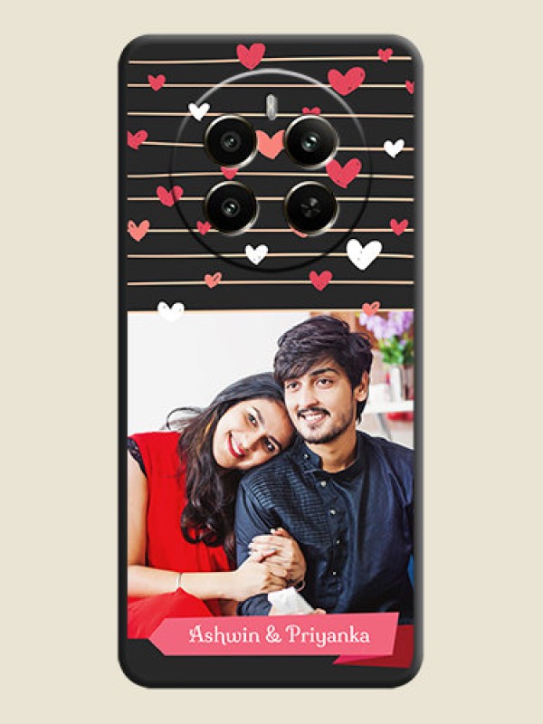 Custom Love Pattern with Name on Pink Ribbon - Photo on Space Black Soft Matte Back Cover - Realme P1 5G