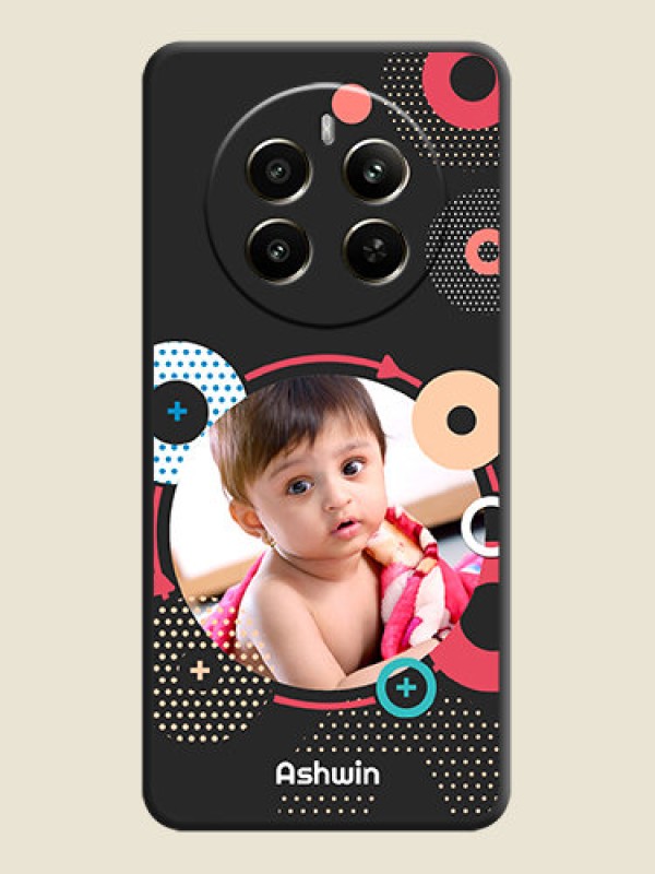 Custom Multicoloured Round Image on Personalised Space Black Soft Matte Cases - Realme P1 5G