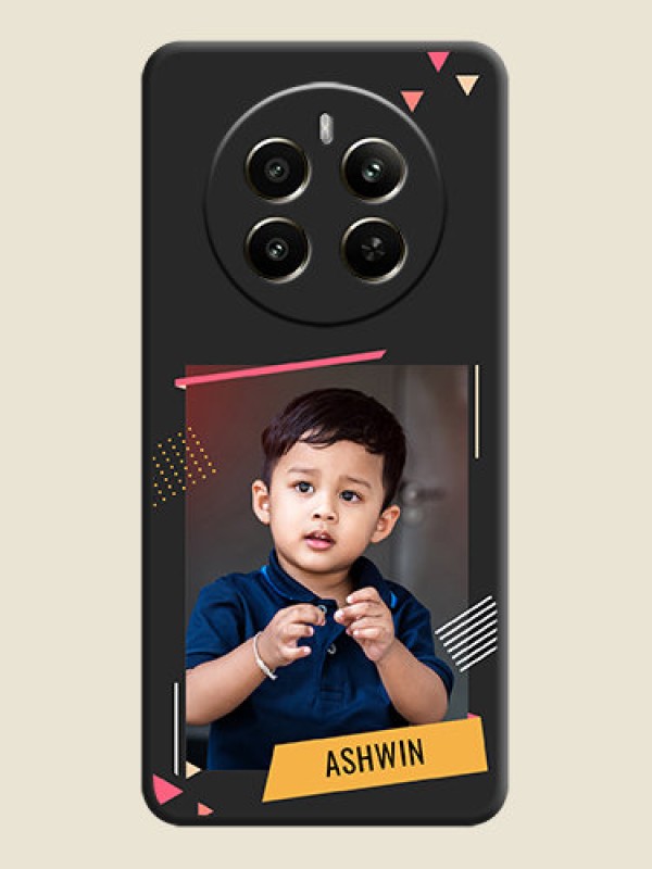 Custom Photo Frame with Triangle Small Dots - Photo on Space Black Soft Matte Back Cover - Realme P1 5G
