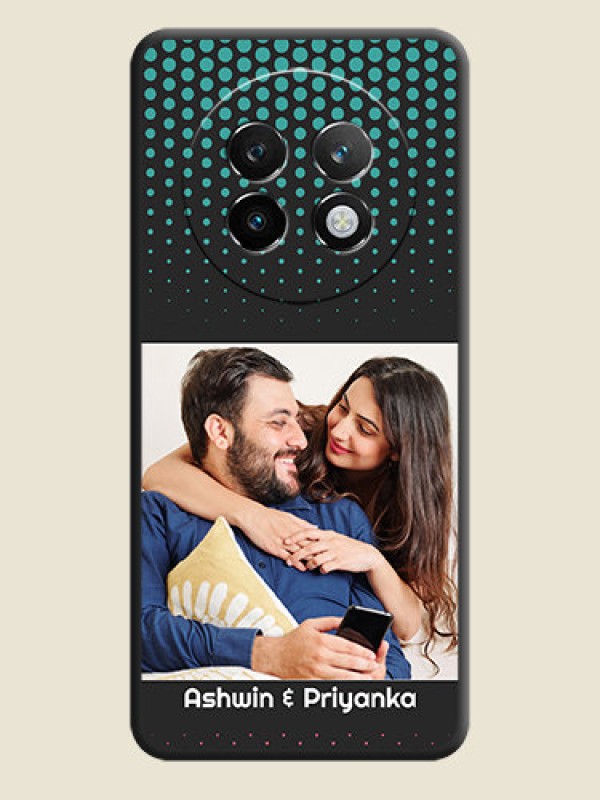 Custom Faded Dots with Grunge Photo Frame and Text On Space Black Custom Soft Matte Mobile Back Cover - Realme P1 Speed 5G