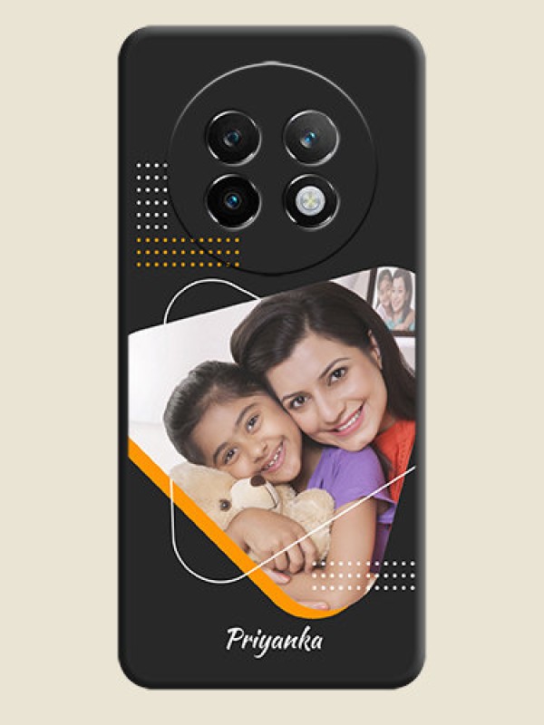Custom Yellow Triangle on Photo On Space Black Custom Soft Matte Mobile Back Cover - Realme P1 Speed 5G