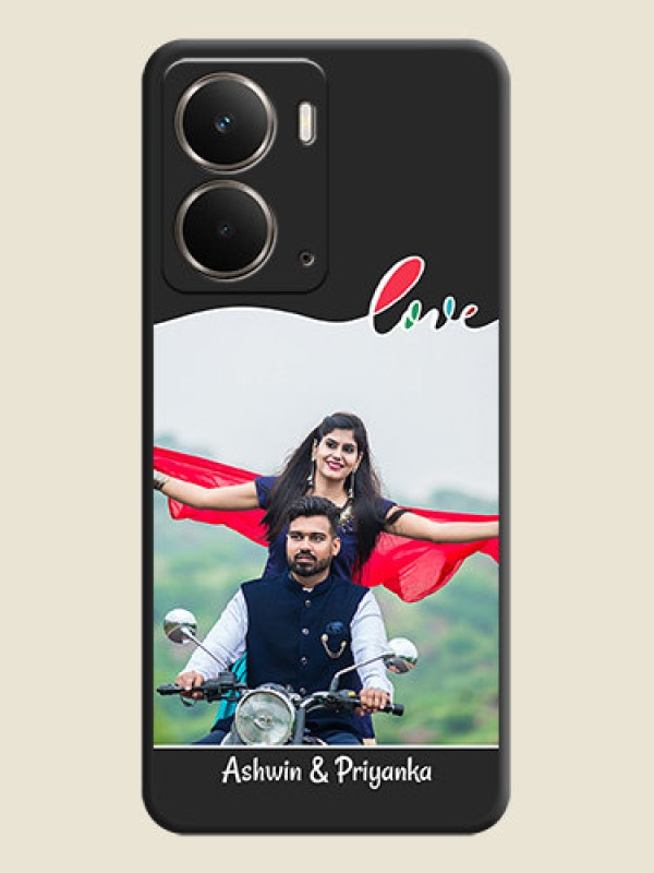 Custom Fall in Love Pattern with Picture on Photo On Space Black Custom Soft Matte Mobile Back Cover - Realme P3 5G