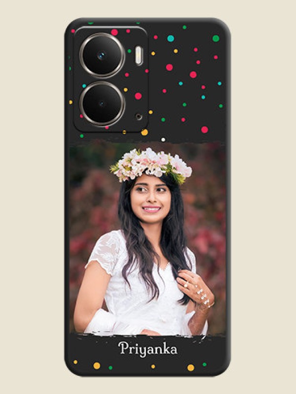Custom Multicolor Dotted Pattern with Text On Space Black Custom Soft Matte Mobile Back Cover - Realme P3 5G