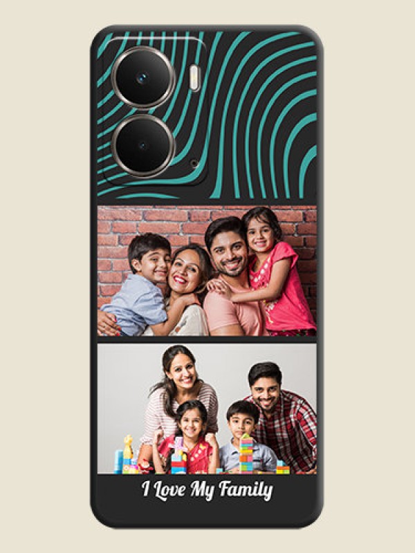 Custom Wave Pattern with 2 Image Holder On Space Black Custom Soft Matte Mobile Back Cover - Realme P3 5G