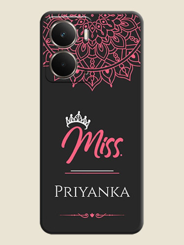 Custom Mrs Name with Floral Design On Space Black Custom Soft Matte Mobile Back Cover - Realme P3 5G